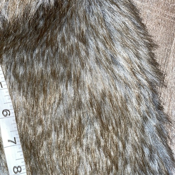 Faux Fur Pet Jacket with Collar Brown Gray size S - Picture 13 of 14